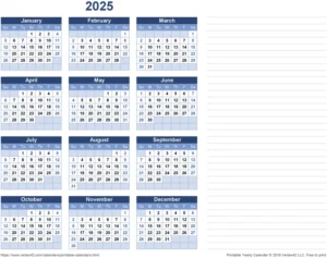 2025-kalender-notizen-und-organisation