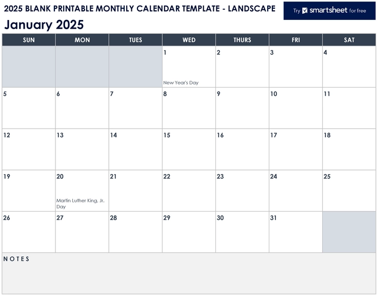 2025-leerer-druckbarer-monatskalender