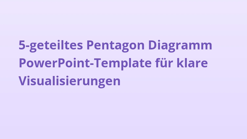5-geteiltes Pentagon Diagramm PowerPoint-Template für klare Visualisierungen