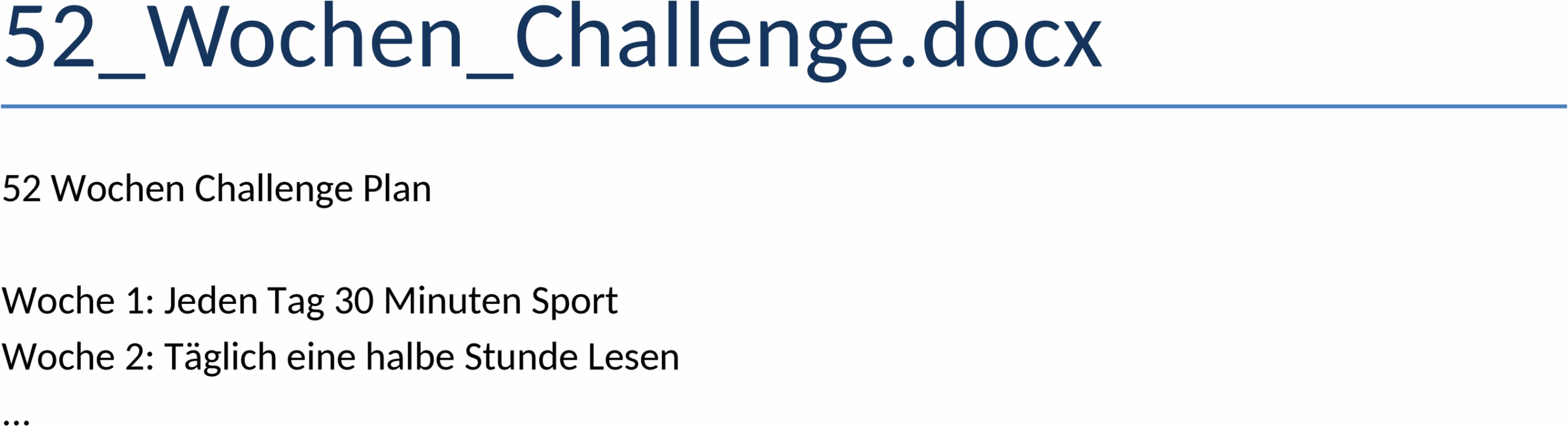 52 Wochen Challenge Vorlage