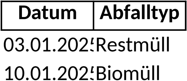 Excel-Vorlage Abfallkalender 2025 zur effizienten Müllentsorgung