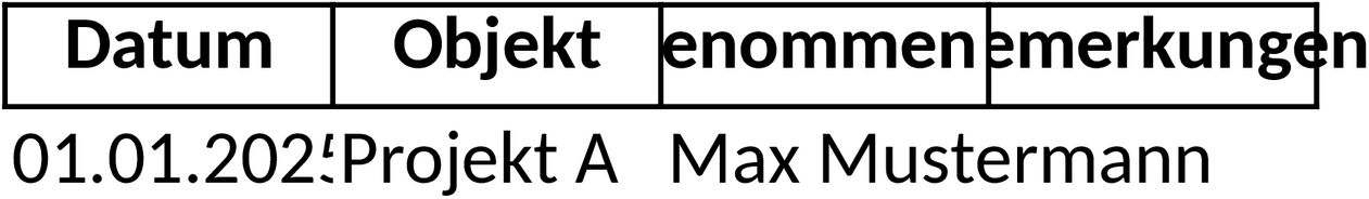 Excel-Vorlage für Abnahmeprotokoll im Bauwesen