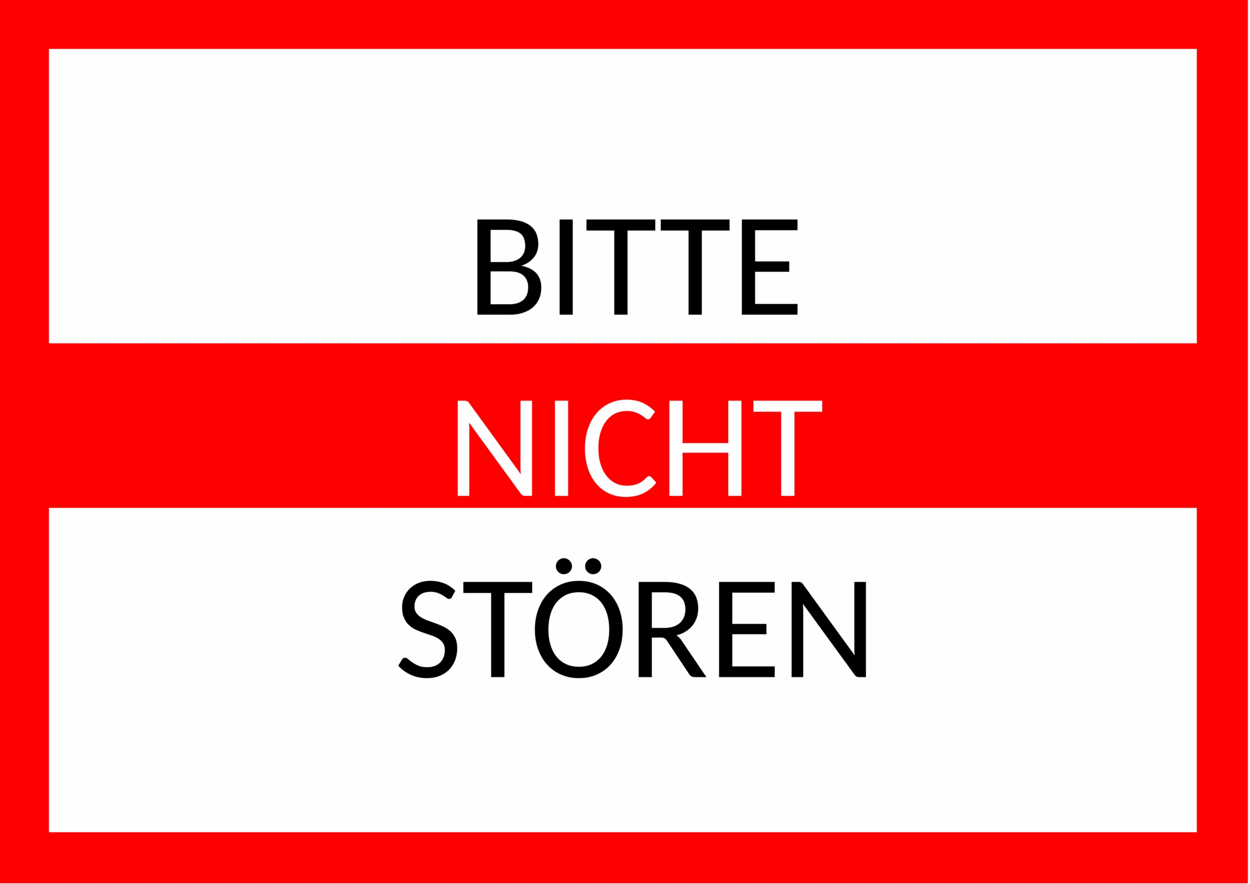 Bitte nicht stören Schild Vorlage Word