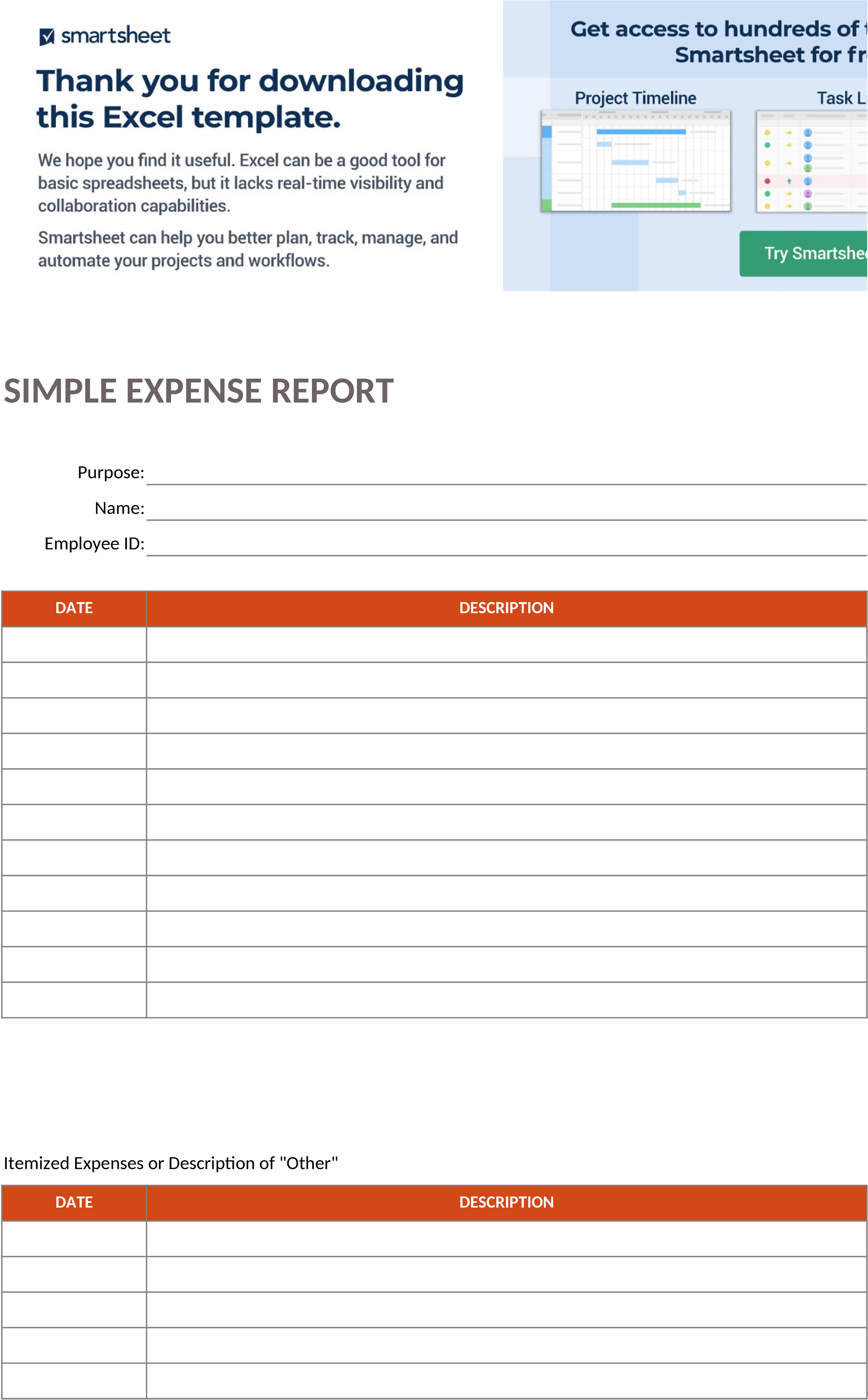 Excel-Vorlage für Einfache Ausgabenübersicht