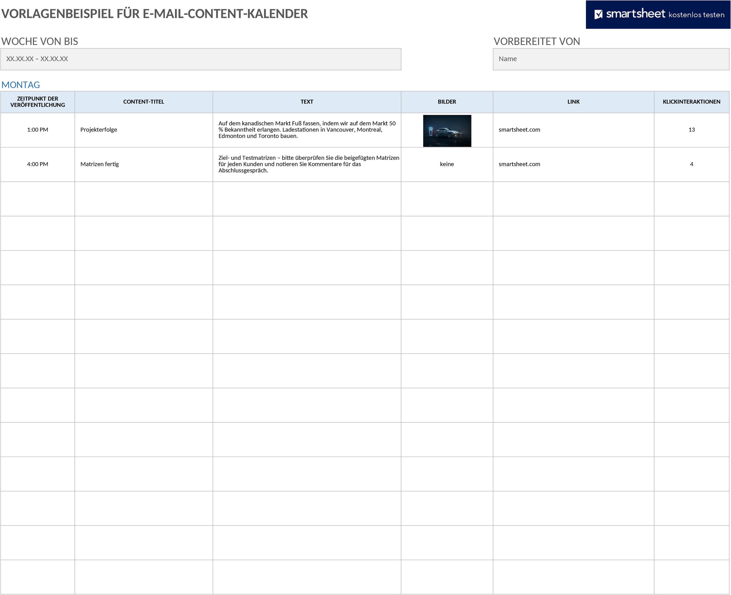 Excel-Vorlage für E-Mail-Marketing-Kalender