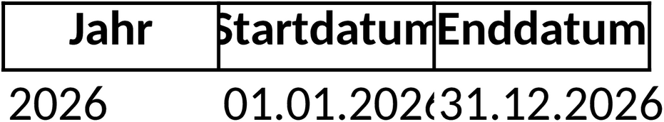 Excel-Jahreskalender 2026 zur Planung und Organisation