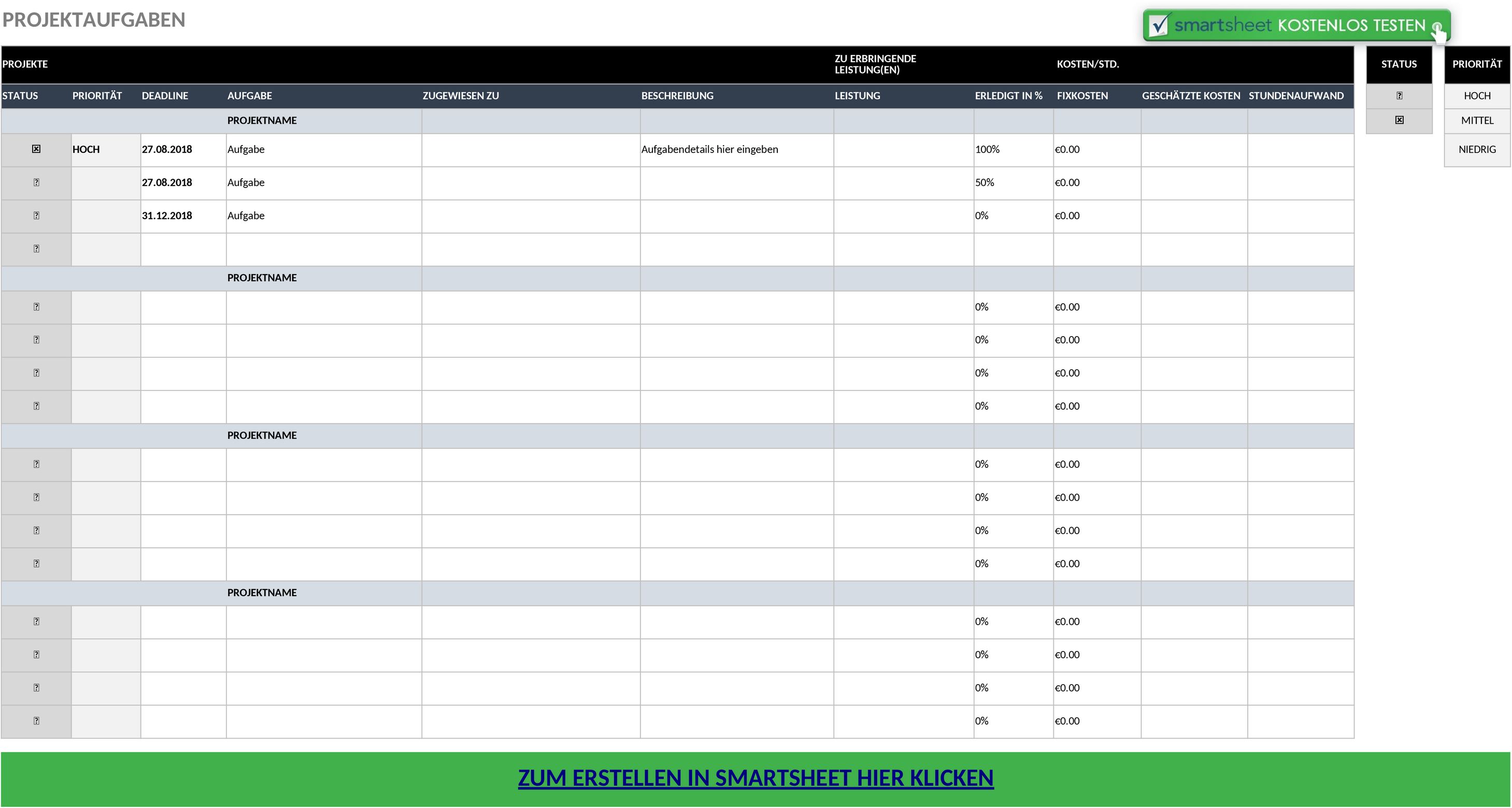 Excel-Projektverfolgungsvorlage für effizientes Projektmanagement