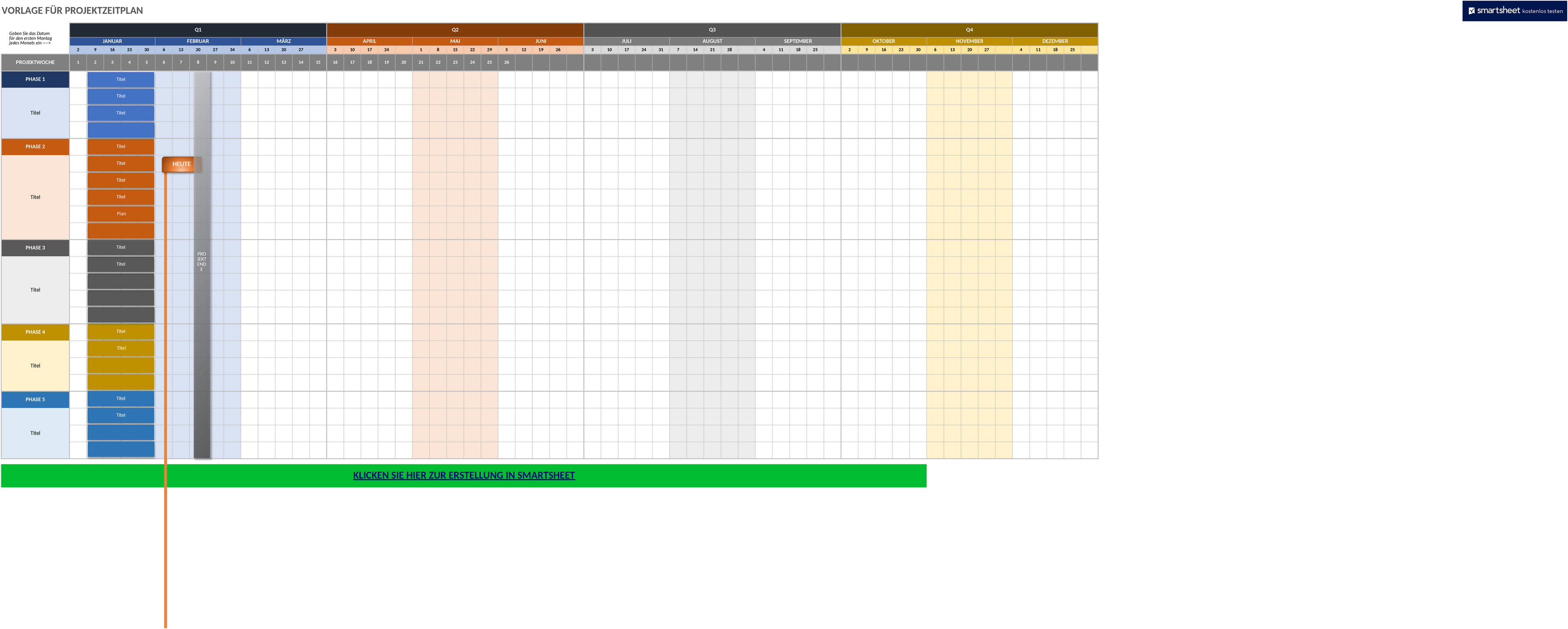 Excel-Projektzeitplan-Vorlage für effektives Zeitmanagement