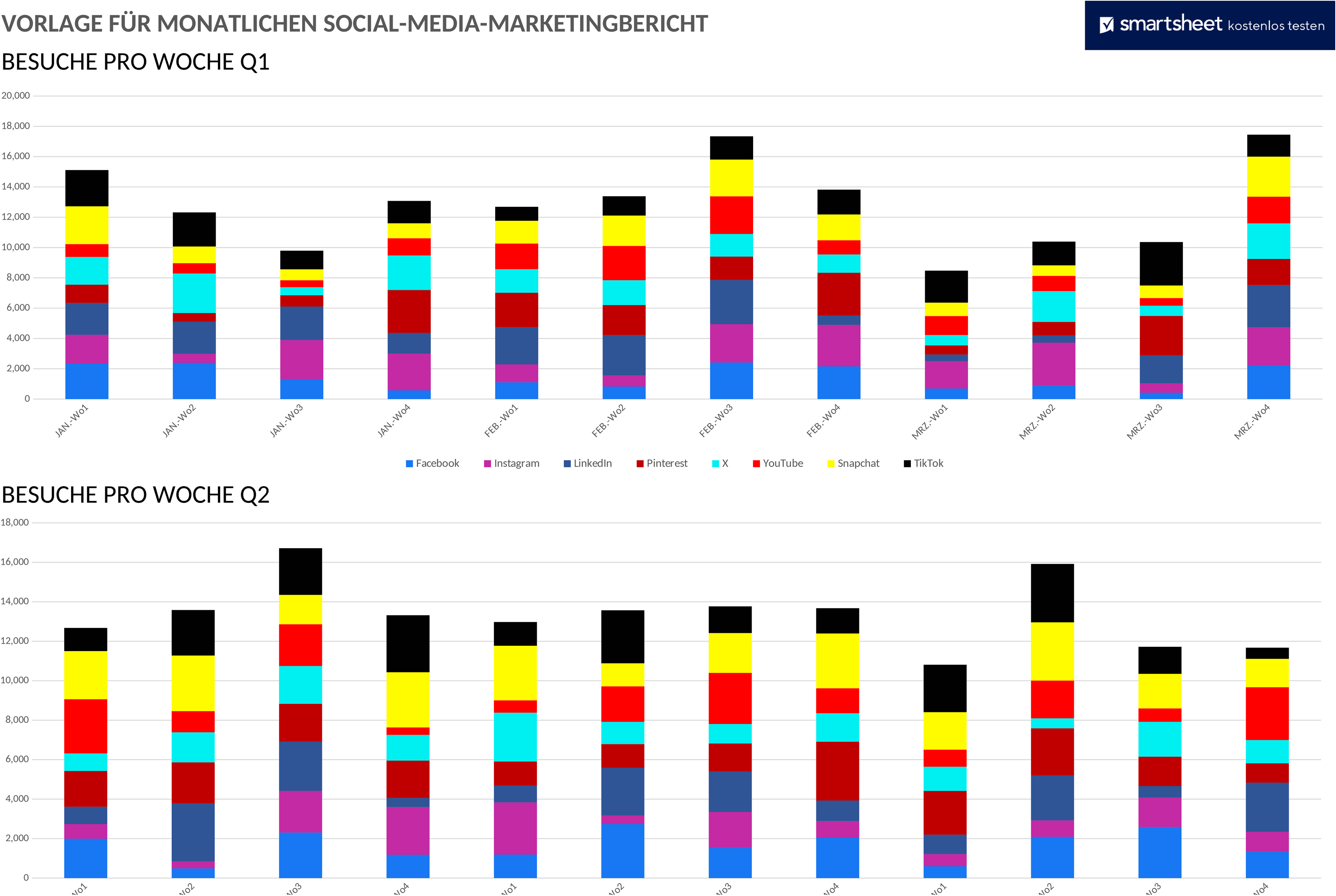 Excel-Vorlage für Social-Media-Monatsmarketingbericht