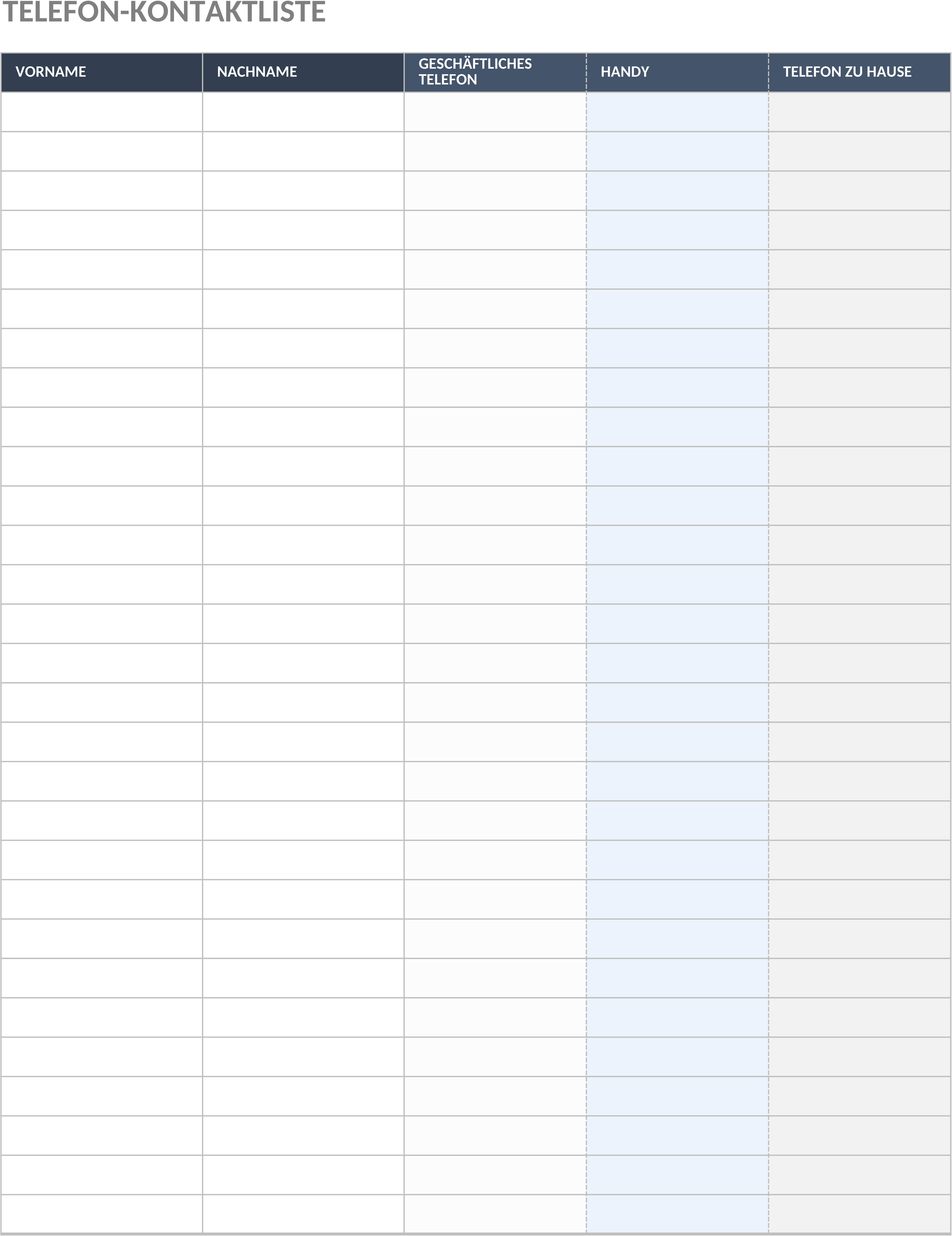 Excel-Telefonkontaktliste für effiziente Organisation