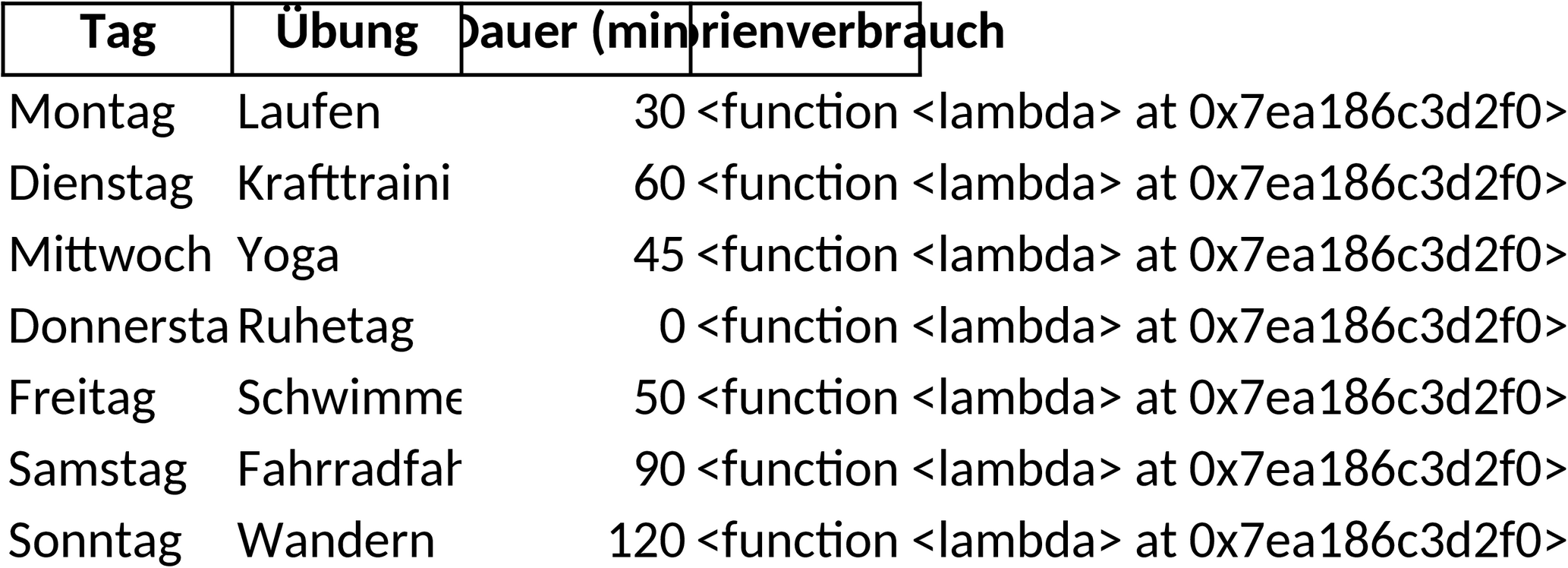 Excel-Vorlage für Trainingspläne zur Fitnesssteigerung
