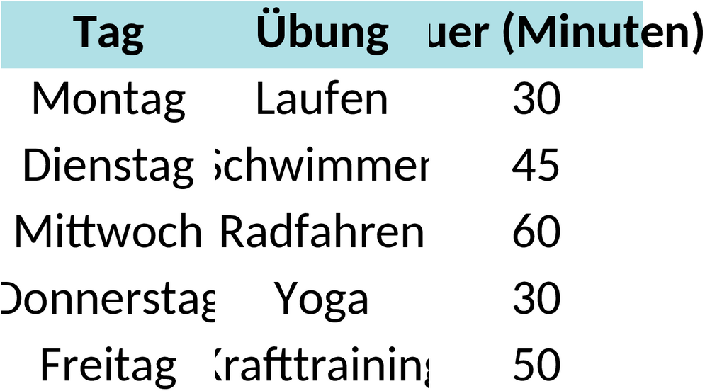 Excel-Vorlage für Trainingsplan und Fitnessfortschritt