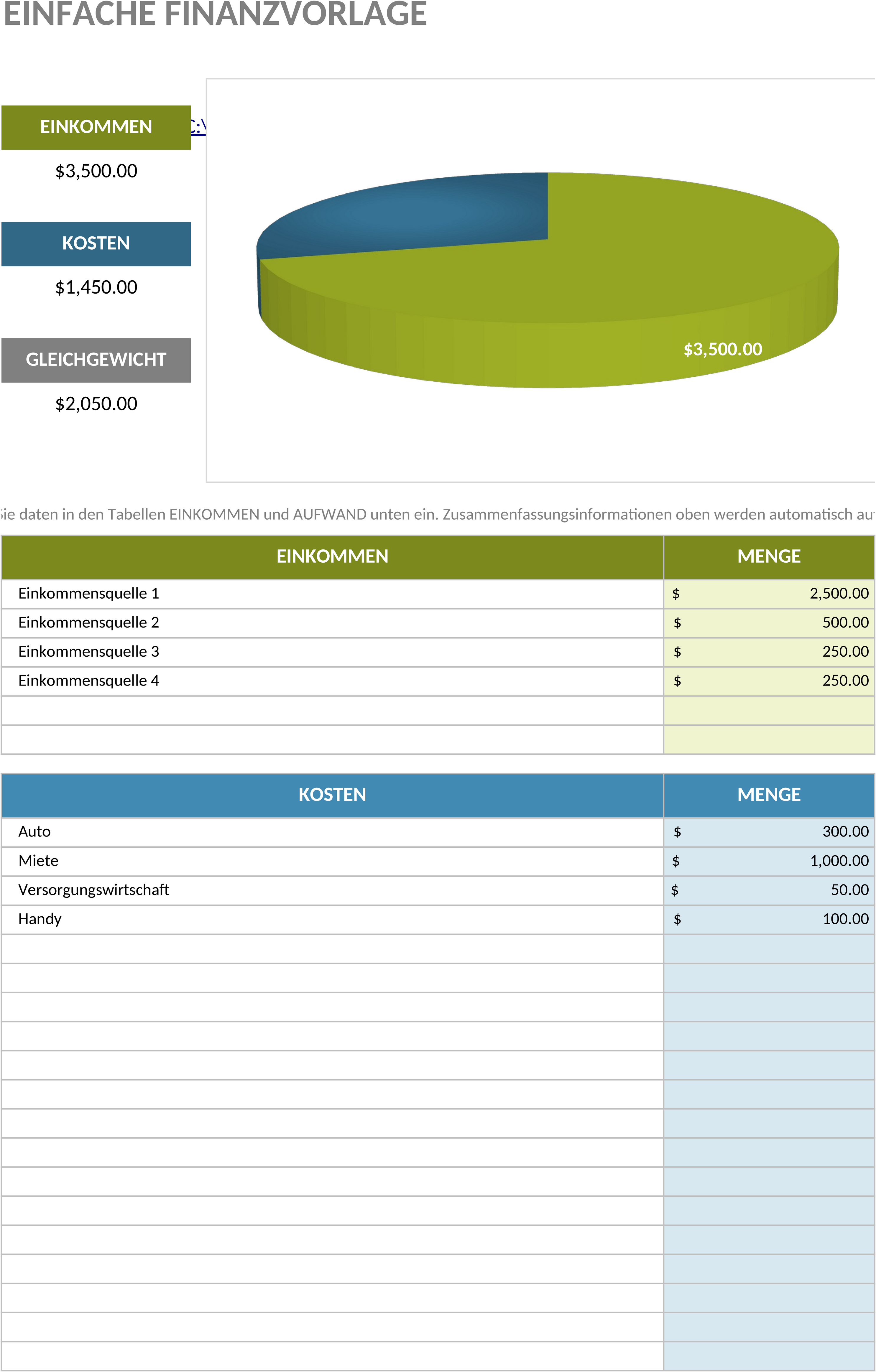 Excel-Vorlage zur Gewinn- und Verlustrechnung