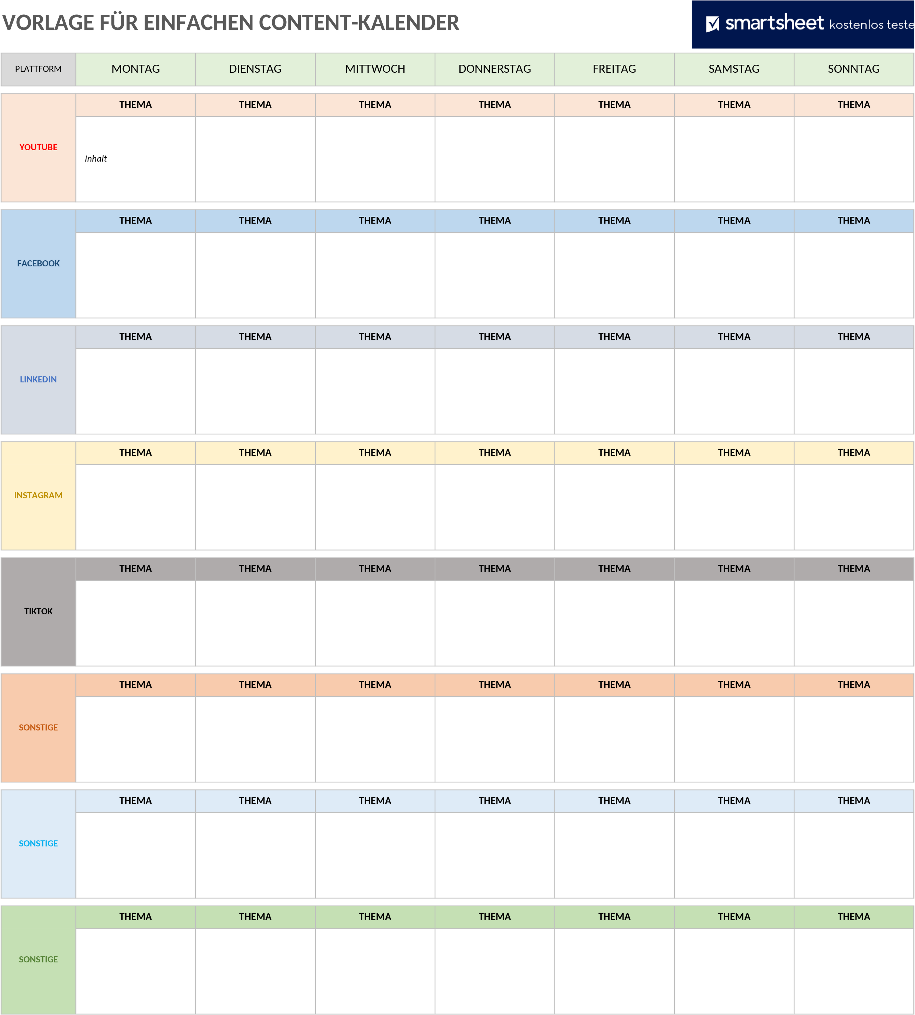 Excel-Vorlage für Inhaltskalender zur Optimierung deiner Content-Strategie