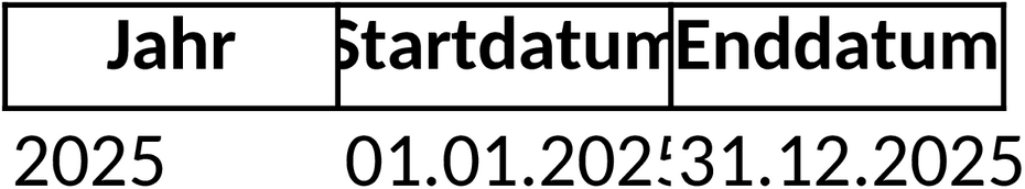 Excel-Vorlage Jahreskalender 2025 für Planung und Organisation
