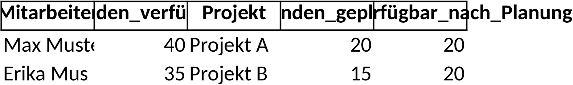 Excel-Vorlage zur Kapazitätsplanung für Mitarbeiter