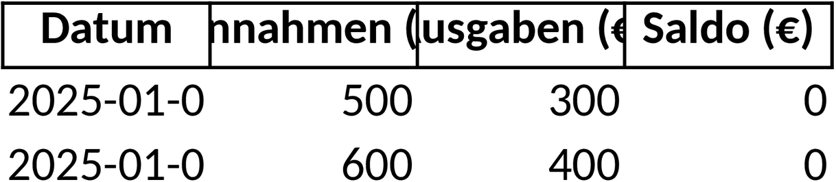 Excel-Vorlage für Kassenberichte