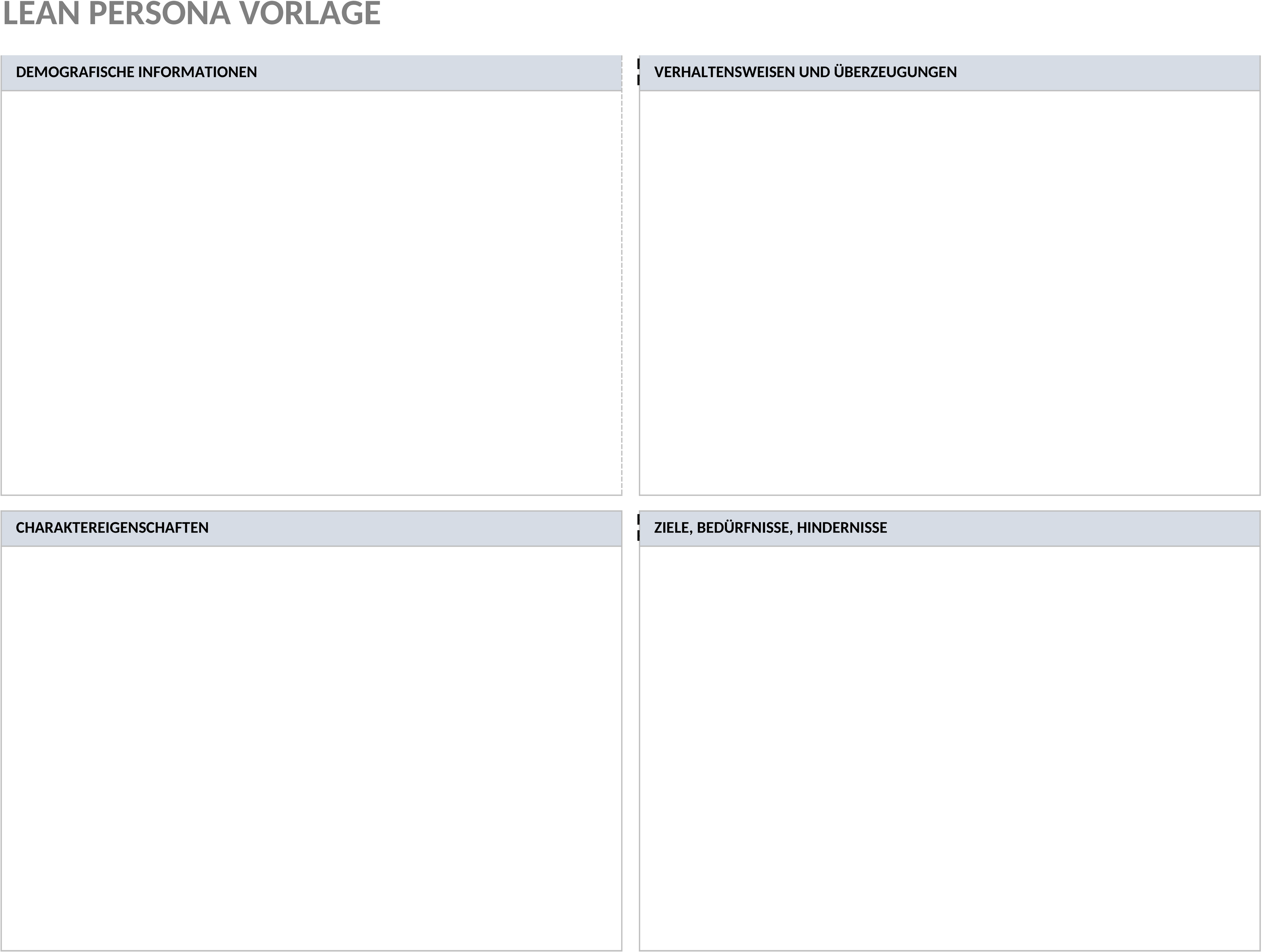 Excel-Vorlage zur Erstellung von Lean Personas