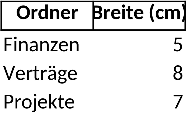 Excel-Vorlage für Ordner-Rückenschilder
