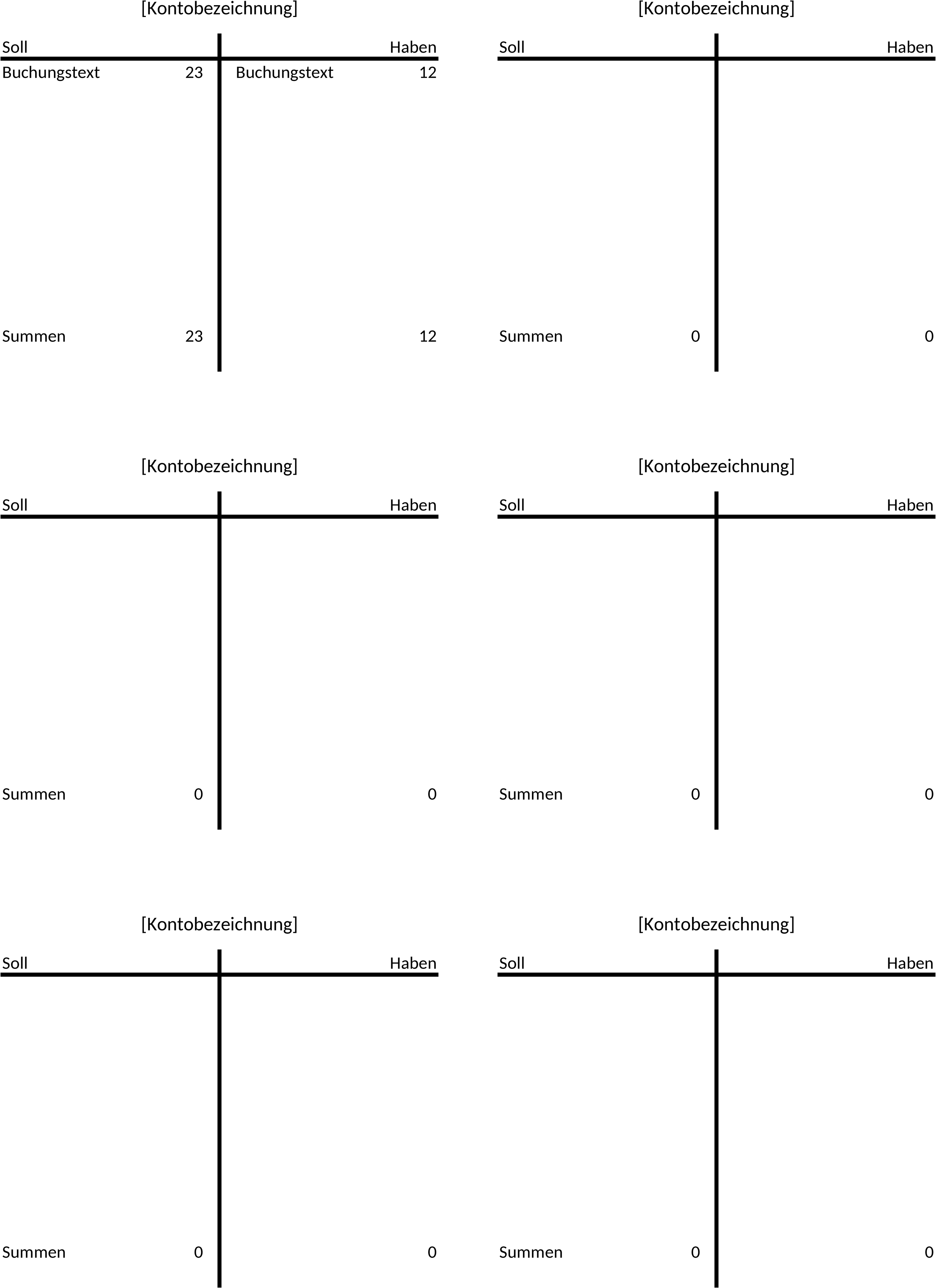 Excel Vorlage für T-Konten zur Buchhaltung