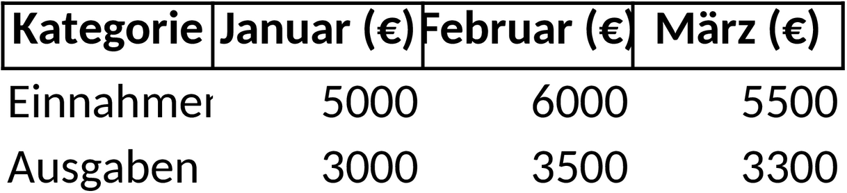 Excel-Vorlage für Wirtschaftsplanung