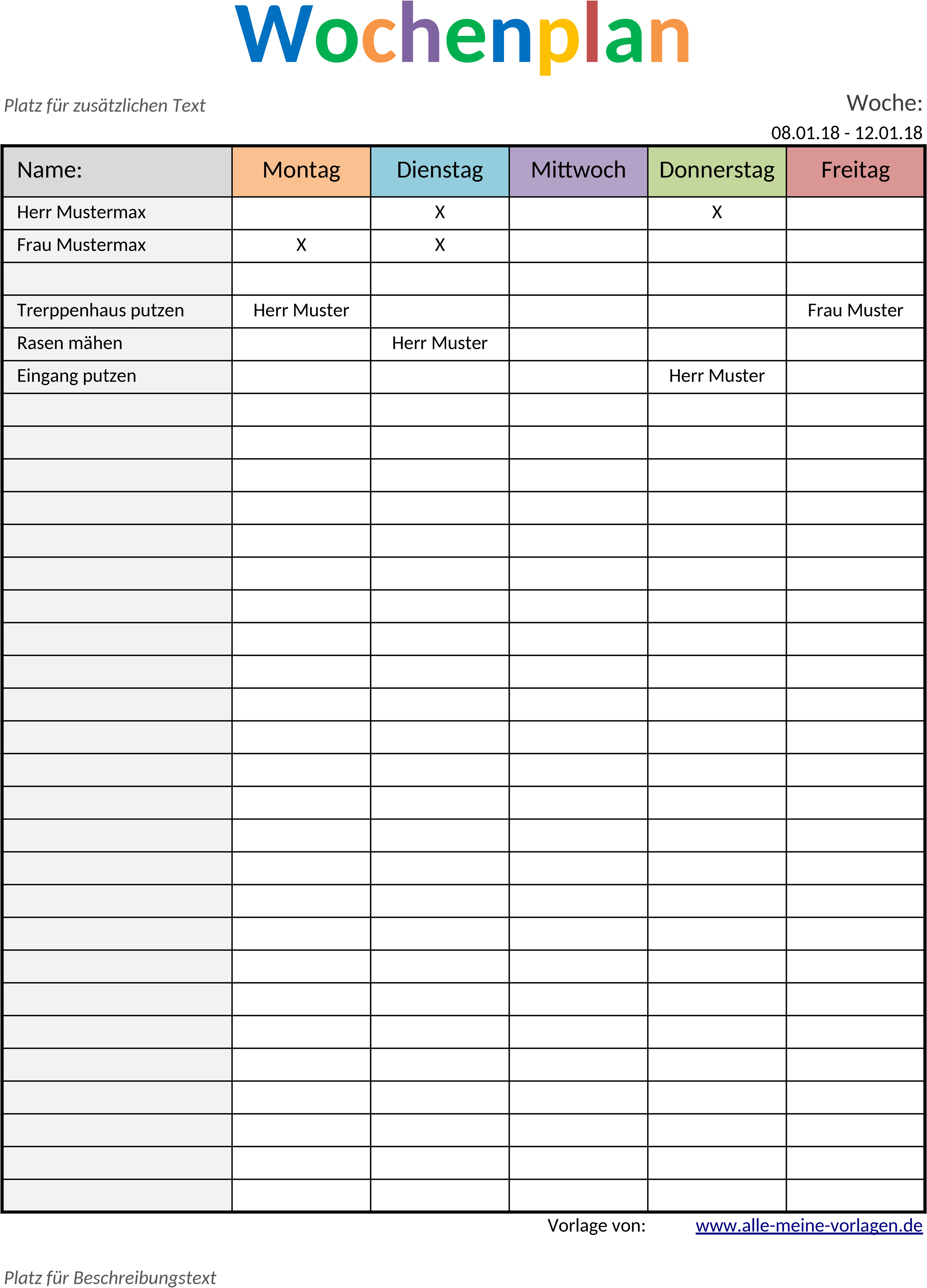 Excel Wochenplan Vorlage zur Effektiven Zeitplanung