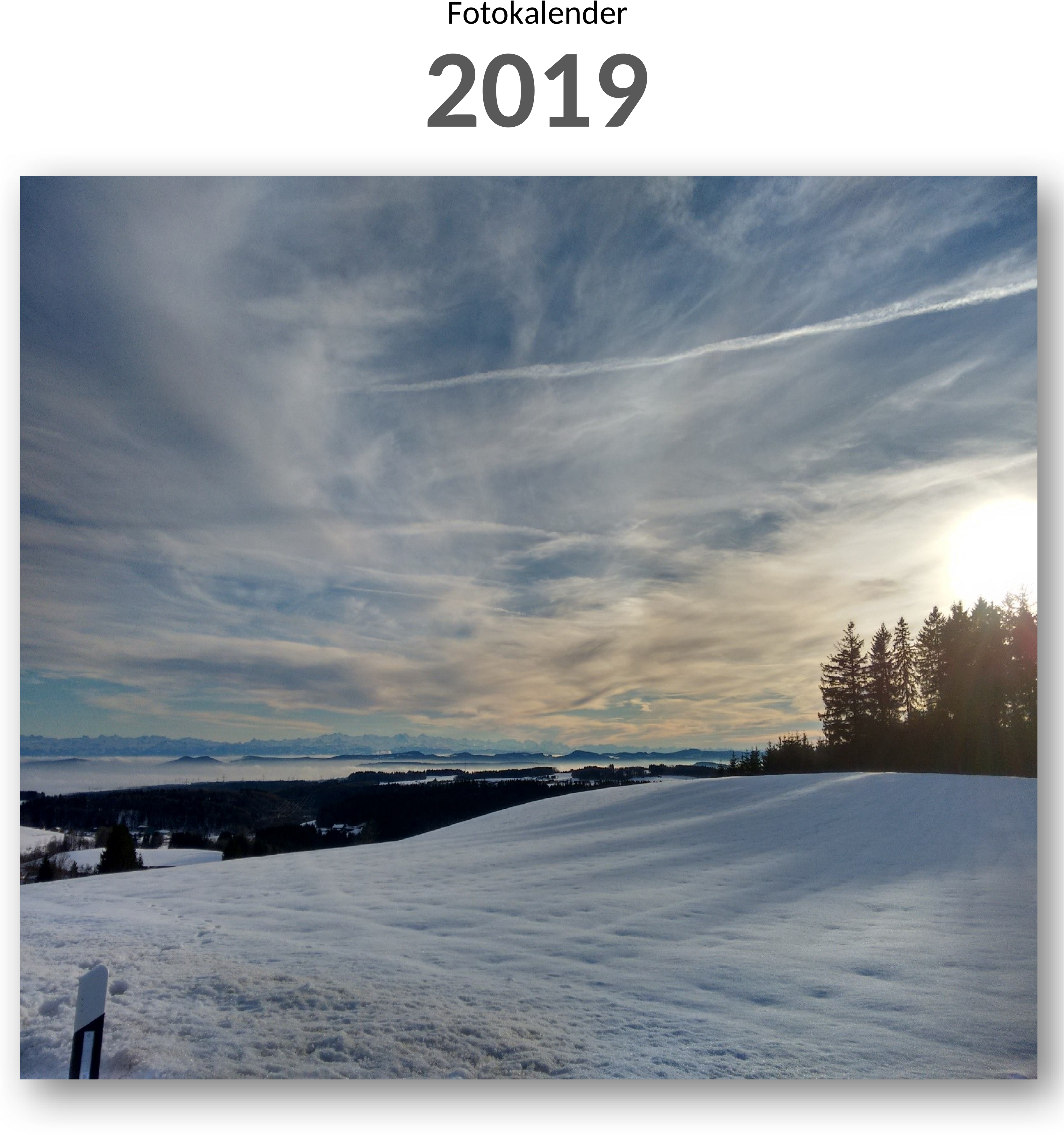 Fotokalender Excel-Vorlage 2019