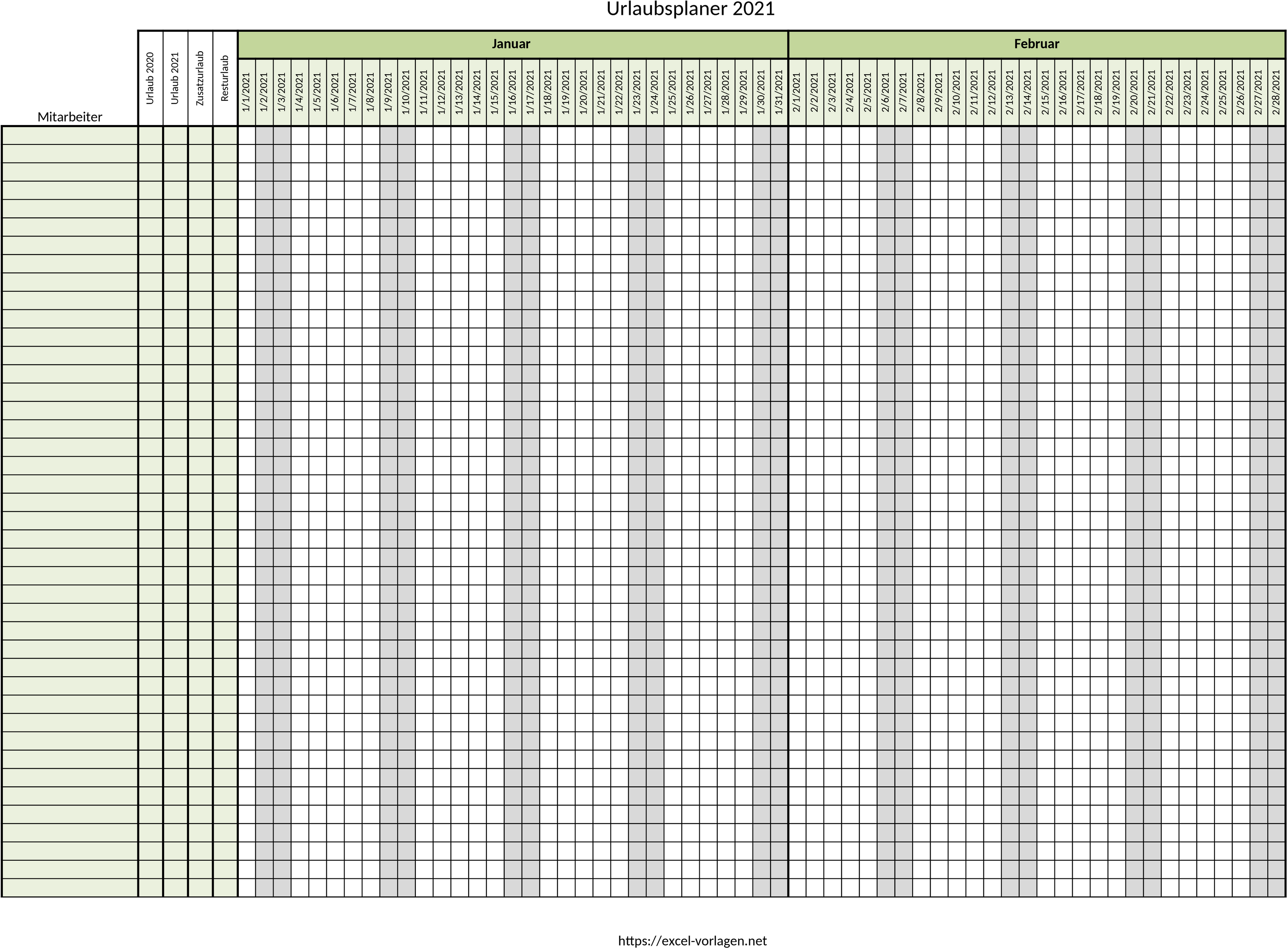 Excel-Vorlage für Urlaubsplanung und Mitarbeitermanagement