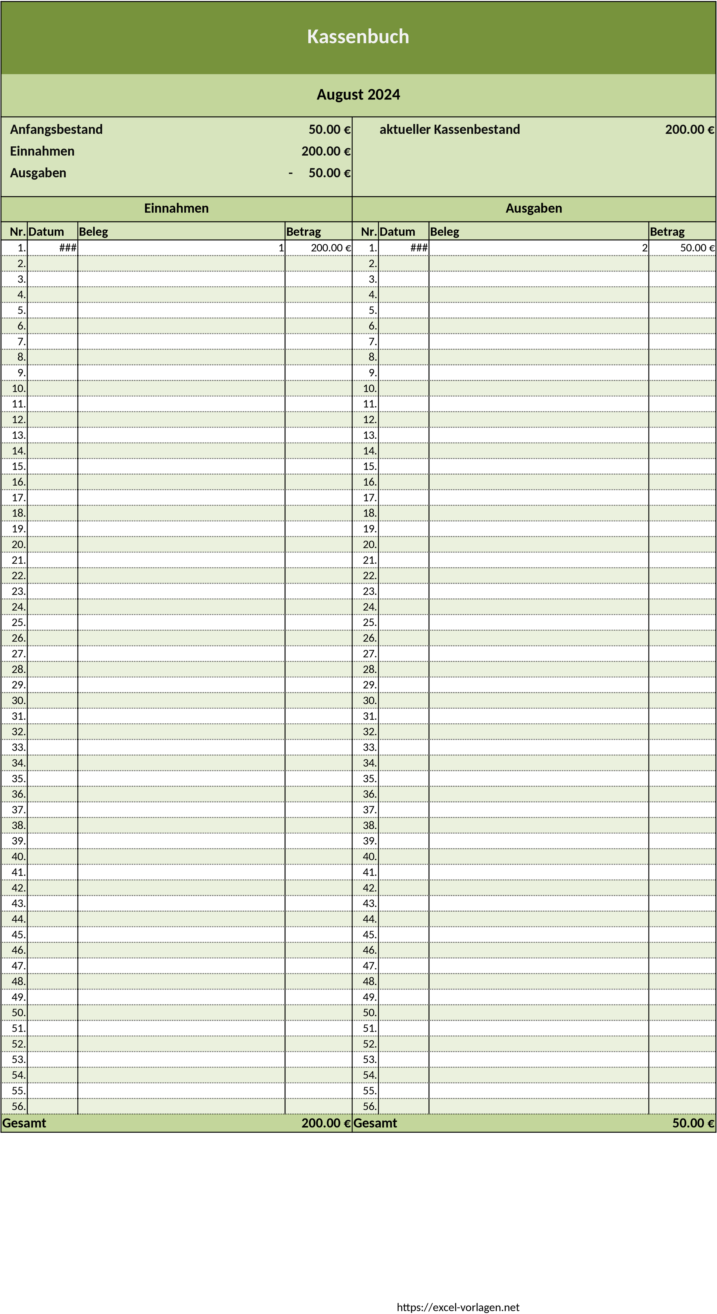 Excel-Vorlage für ein Kassenbuch zur effektiven Finanzverwaltung