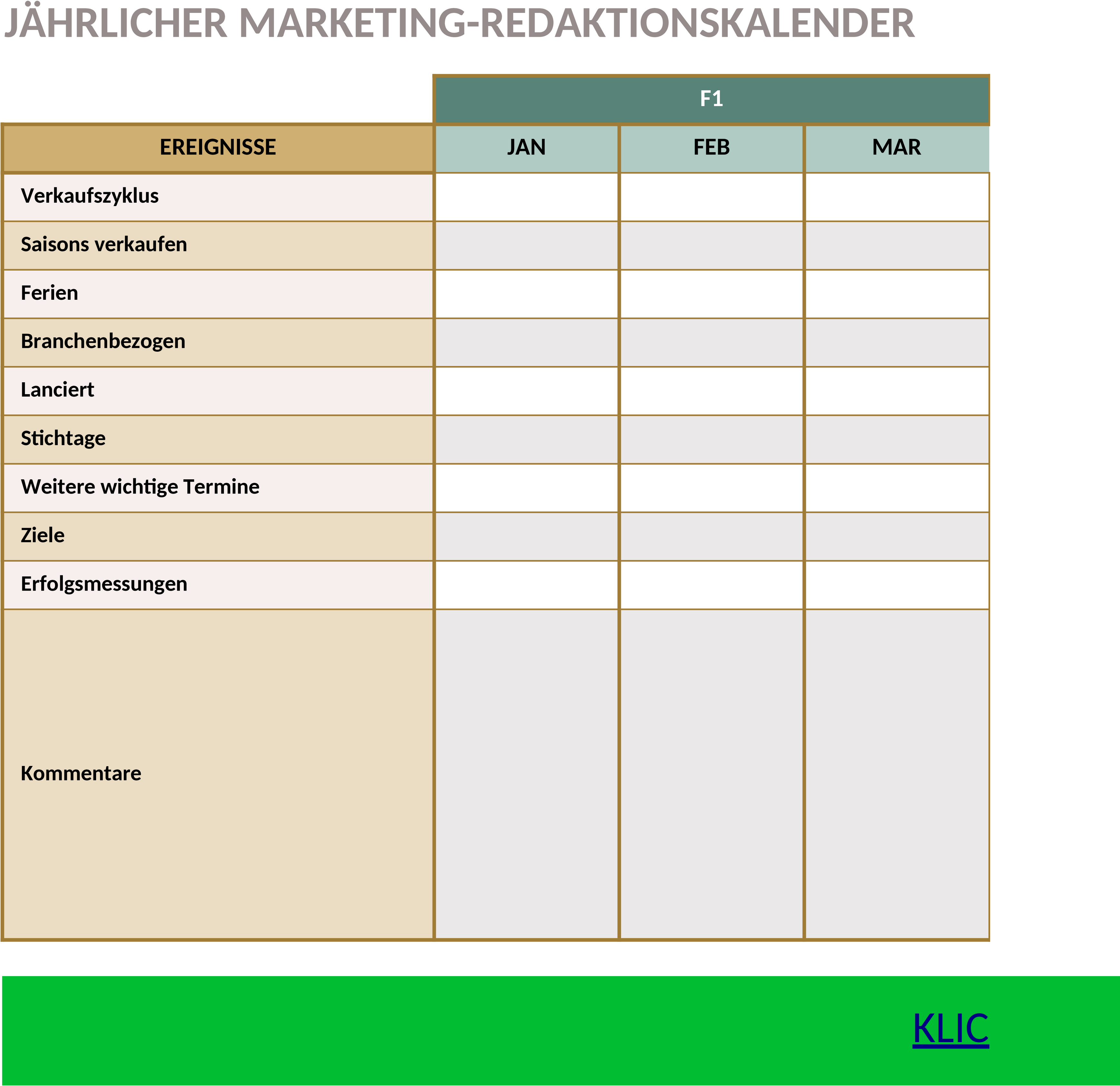 Excel-Vorlage für Marketing-Redaktionskalender