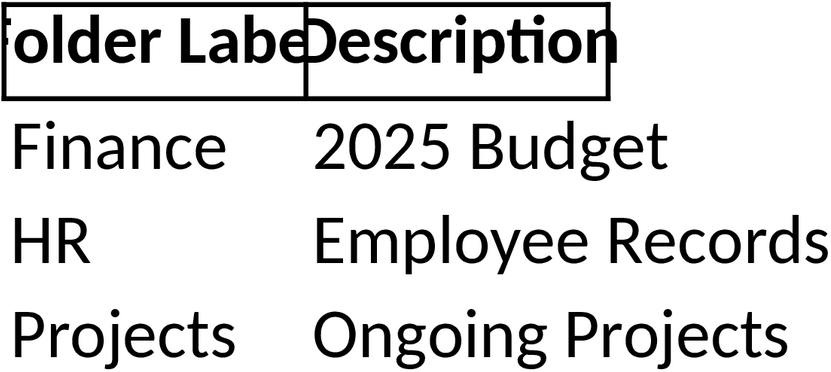 Ordnerrücken Vorlage Excel für Büroorganisation