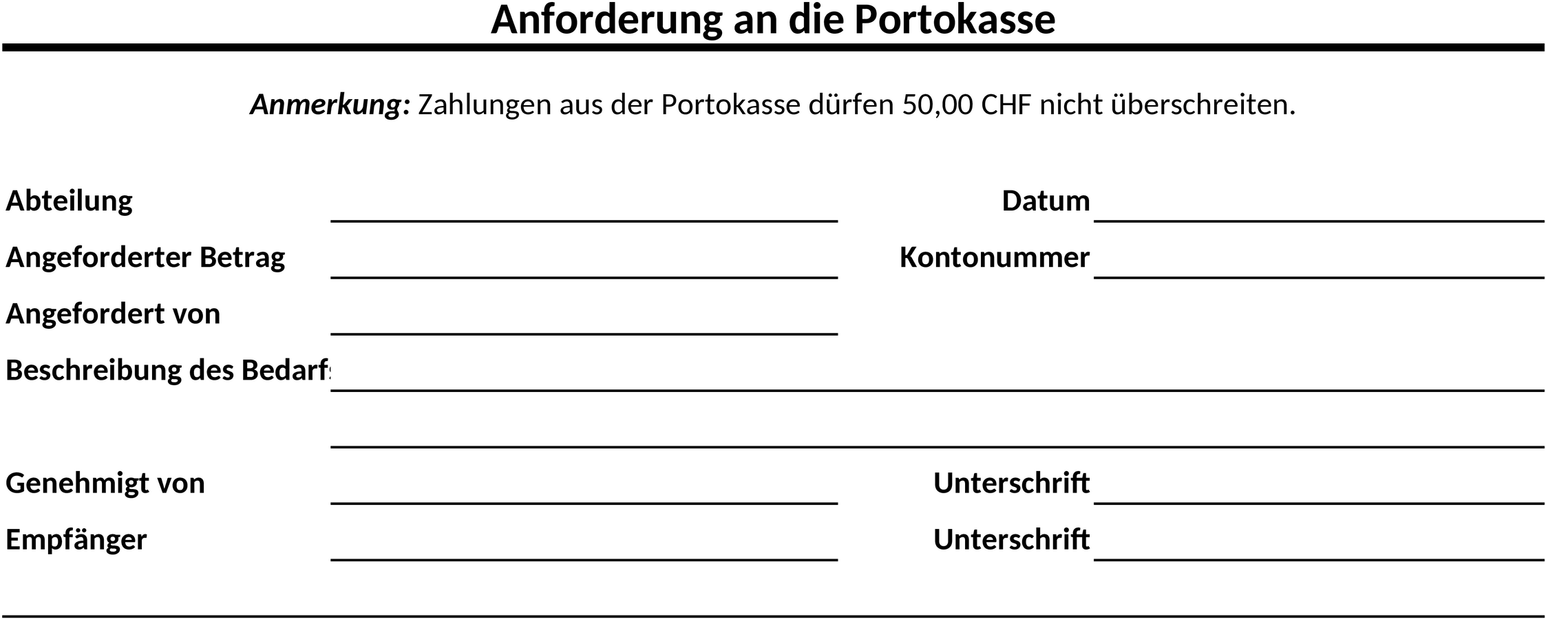 Excel-Vorlage für Portokassen-Verwaltung