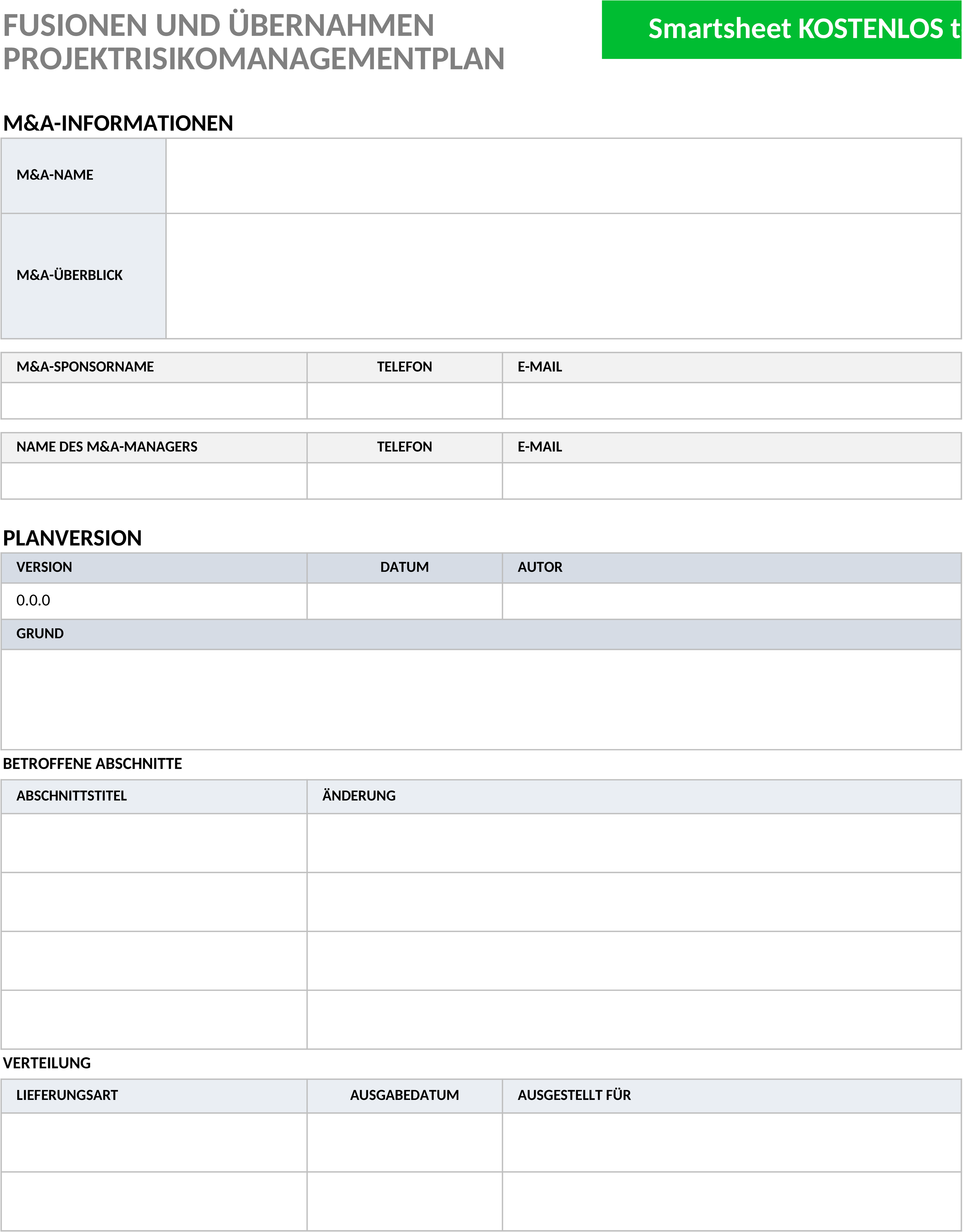 Excel-Vorlage für Projekt-Risikomanagement-Plan