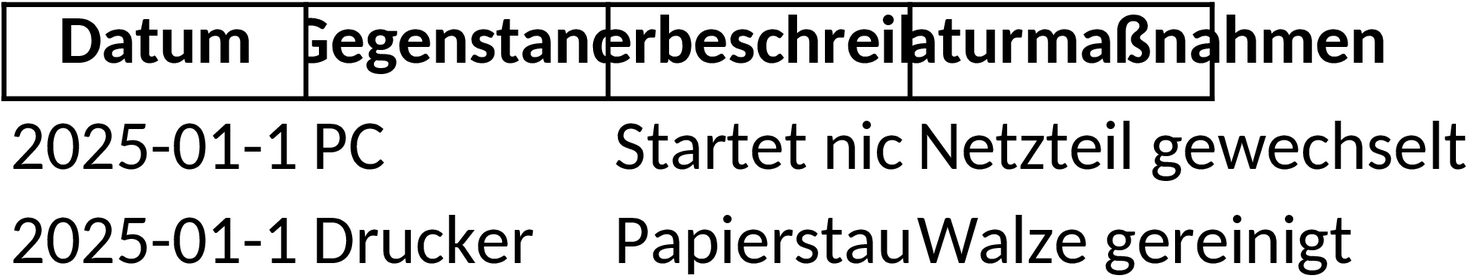 Excel-Vorlage für Reparaturbericht und Wartungsplanung