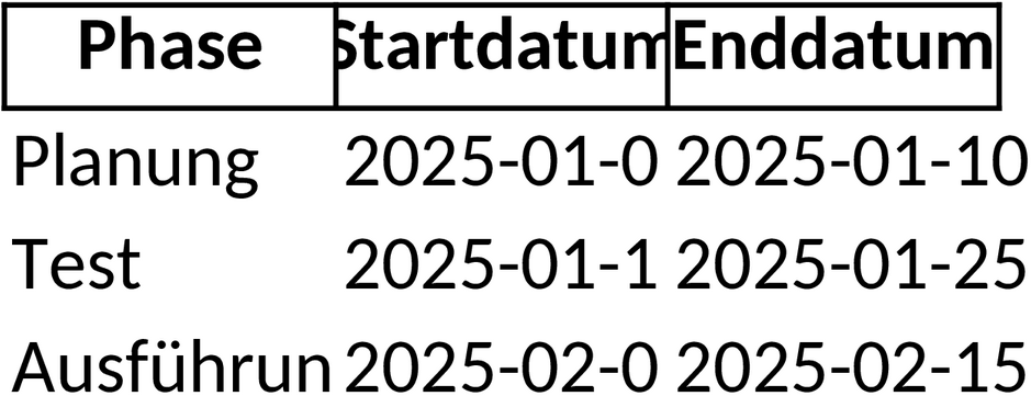 Excel-Vorlage für Rollout-Konzeptplanung