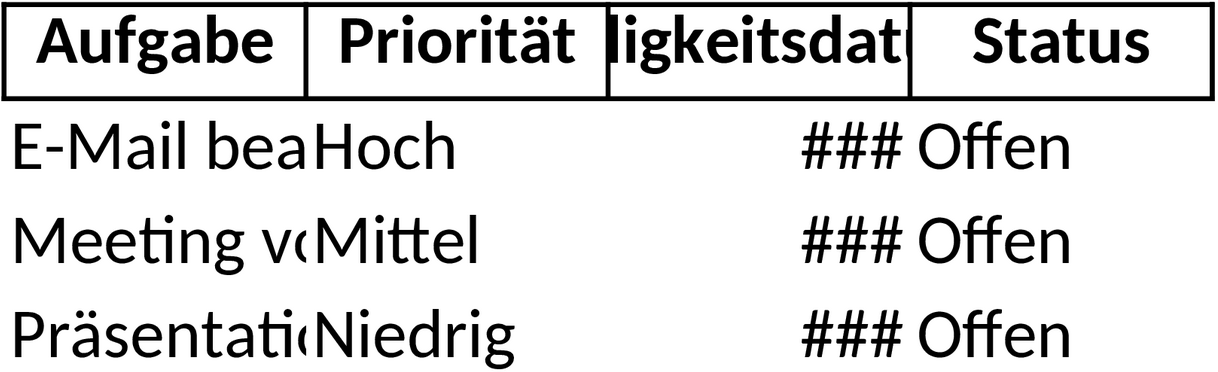 To-Do-Liste Excel-Vorlage zur effizienten Aufgabenorganisation