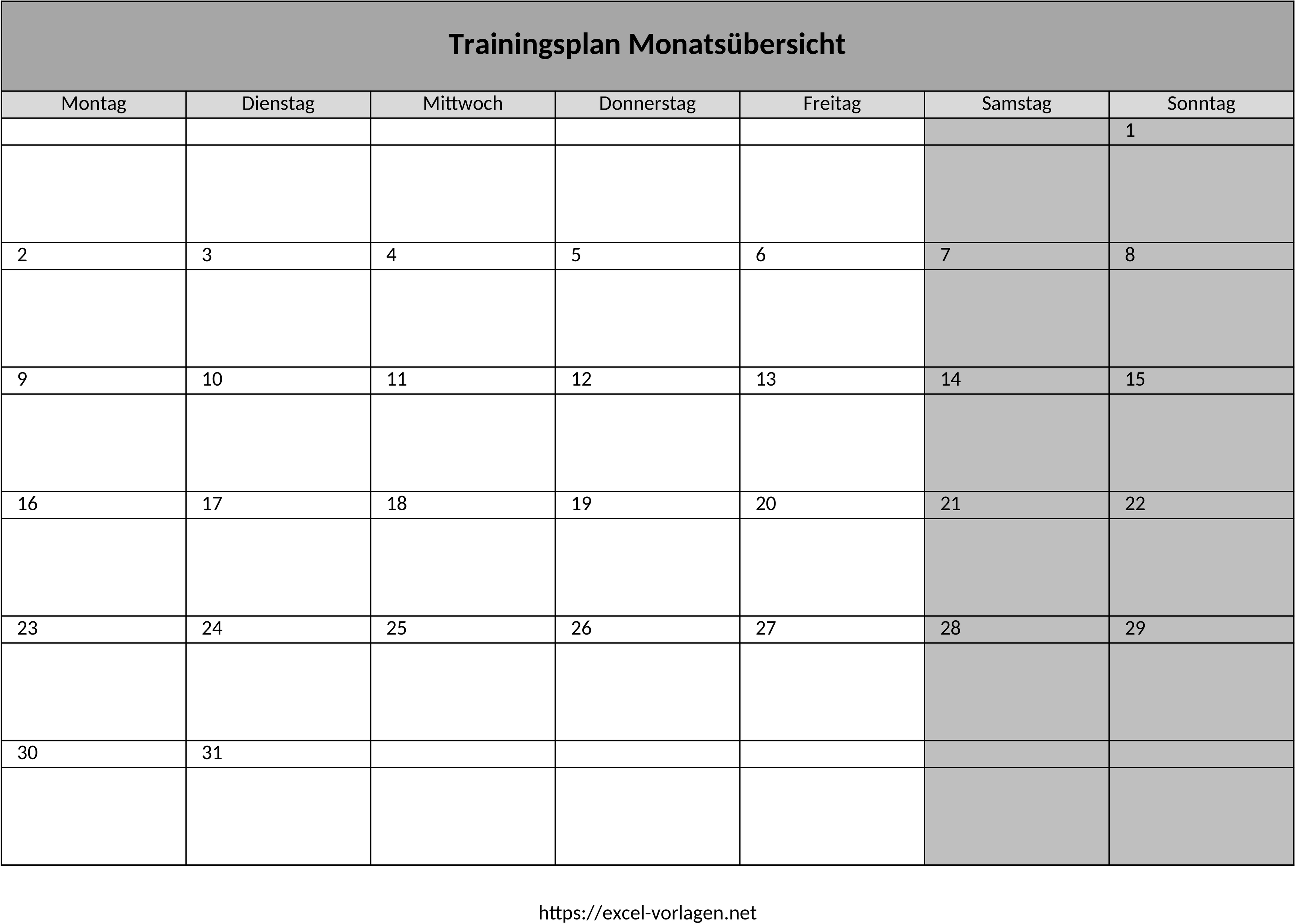 Excel-Vorlage für Trainingspläne zur individuellen Fitnessgestaltung