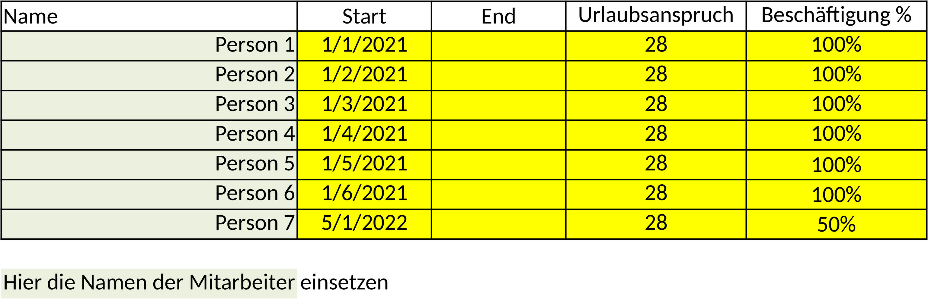 Excel-Vorlage Urlaubsplaner 2023