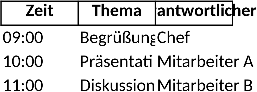 Excel-Vorlage für Veranstaltungsagenda