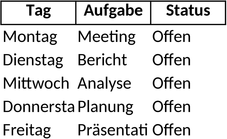 Excel-Vorlage für Wochenplan zur effizienten Planung