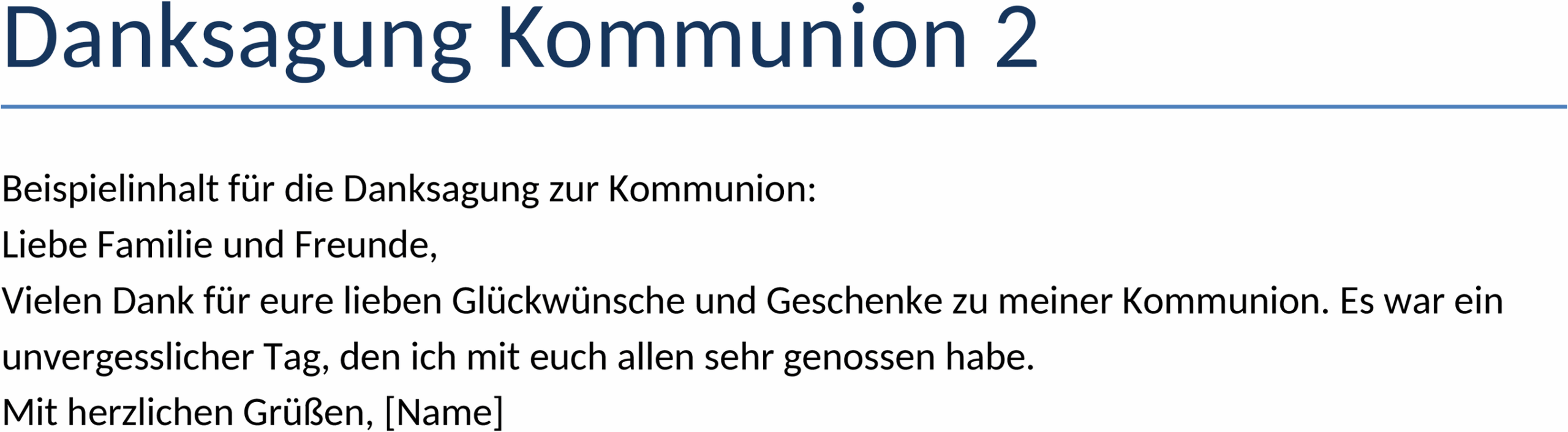 Word-Vorlage Danksagung Kommunion