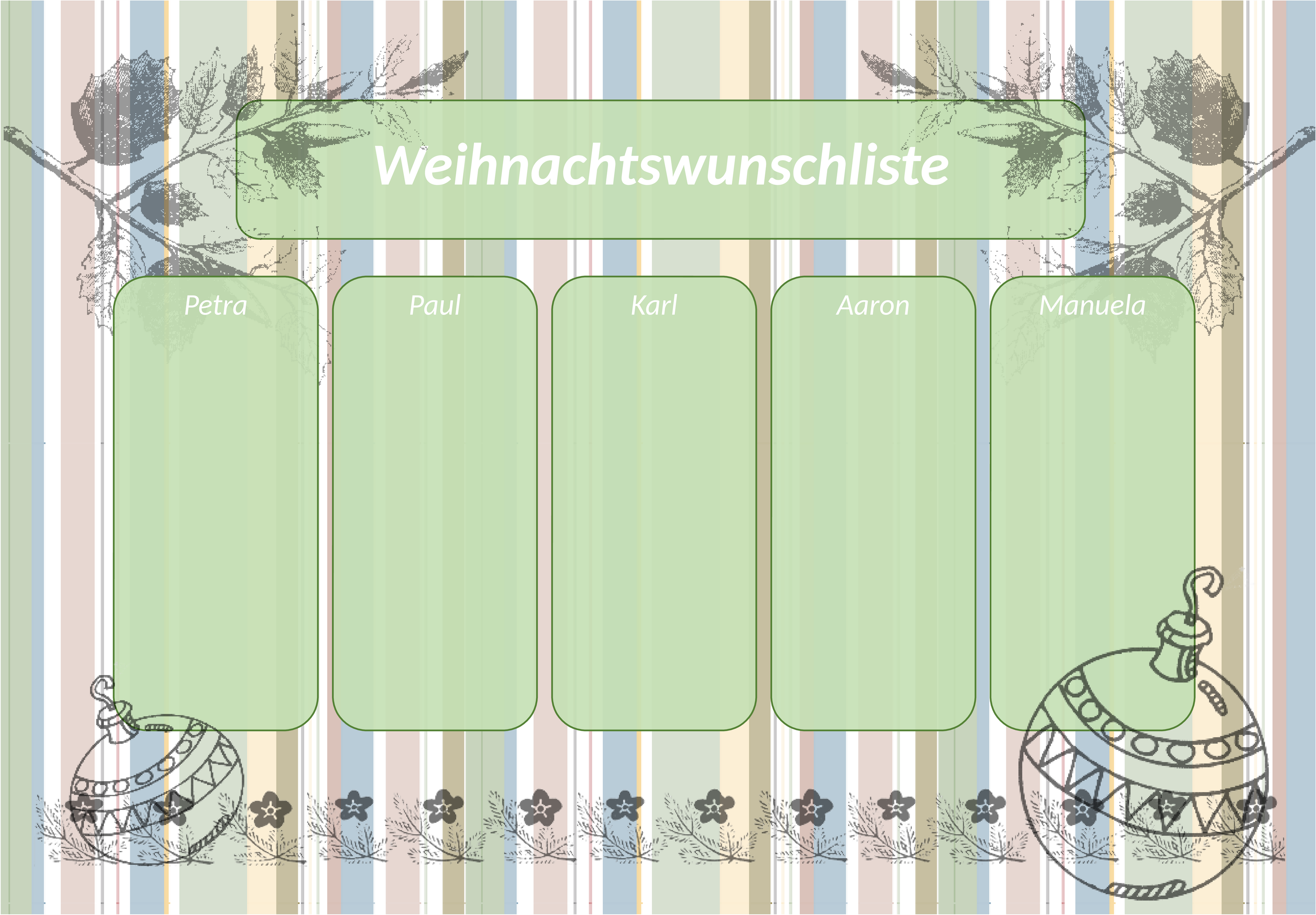 Excel-Vorlage für Wunschlistenmanagement