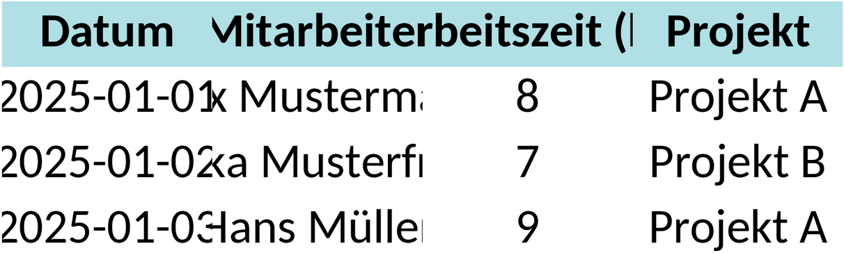 Excel-Vorlage für Zeiterfassung und Projektmanagement