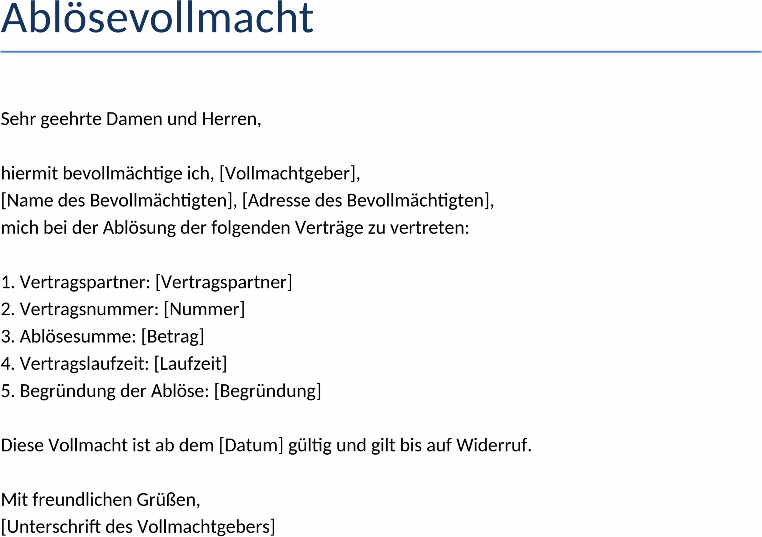 Abloesevollmacht Word-Datei