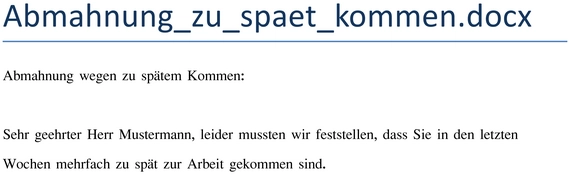 abmahnung-wegen-zu-spaetem-kommen