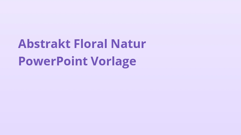 Abstrakt Floral Natur PowerPoint Vorlage