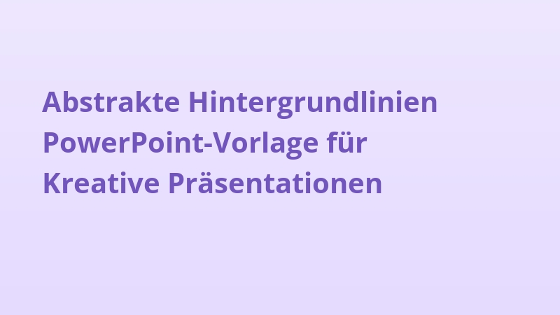 Abstrakte Hintergrundlinien PowerPoint-Vorlage für Kreative Präsentationen