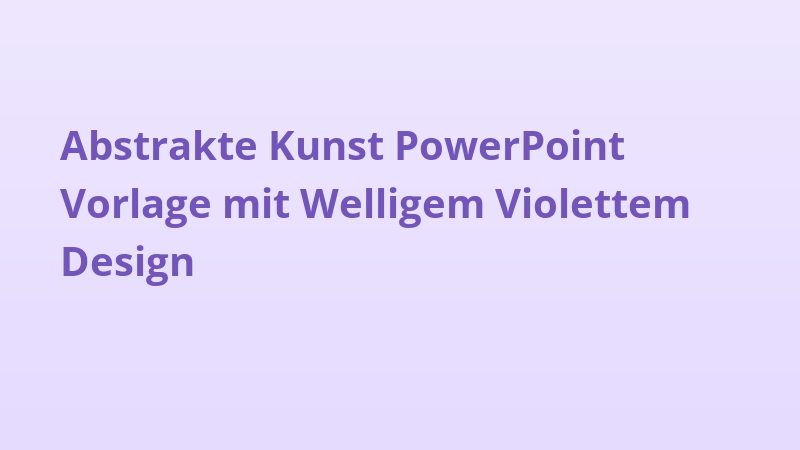 Abstrakte Kunst PowerPoint Vorlage mit Welligem Violettem Design