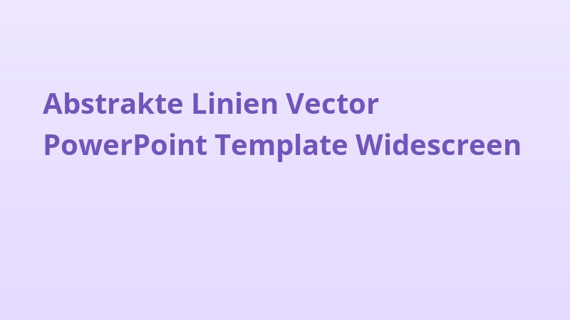 Abstrakte Linien Vector PowerPoint Template Widescreen