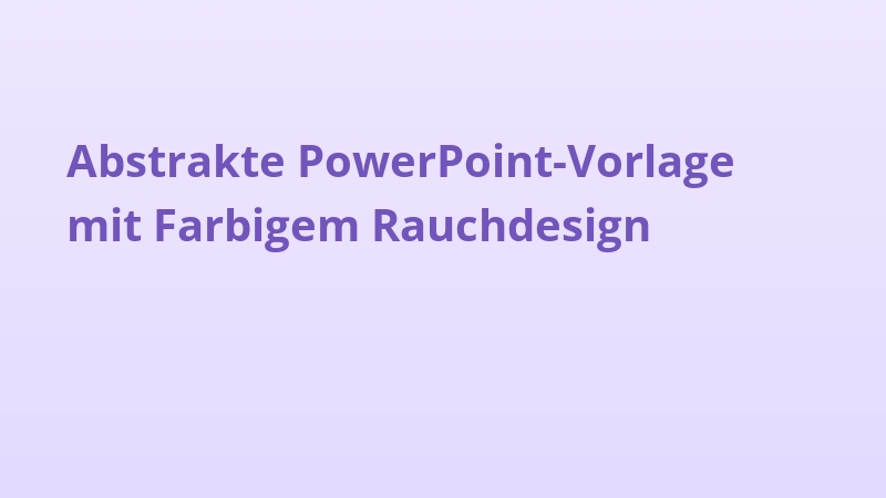 Abstrakte PowerPoint-Vorlage mit Farbigem Rauchdesign